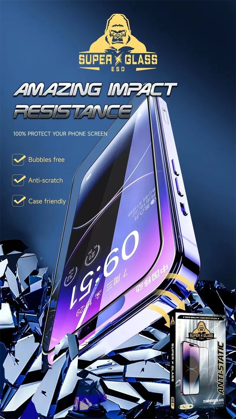 Gorilla Anti-Burst gehärtetes Glas für iPhone 15 Pro 14 13 12 11 Pro Max Displayschutzfolie iPhone X XR XS Max Schutzfolie – Detail 11