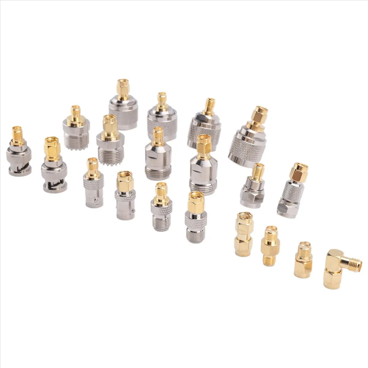 Delighted- SMA to SMA BNC N F UHF Type Connectors Kits RF Adapter 20 Type,SMA Female to F Male,SMA Female to F Female