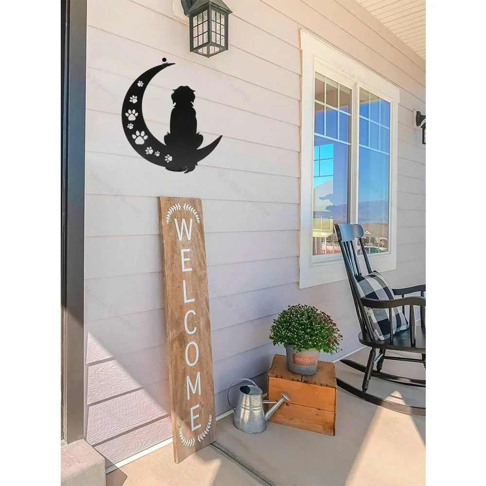 

Metal Puppy Moon Wall Art Home Decor for Bedroom