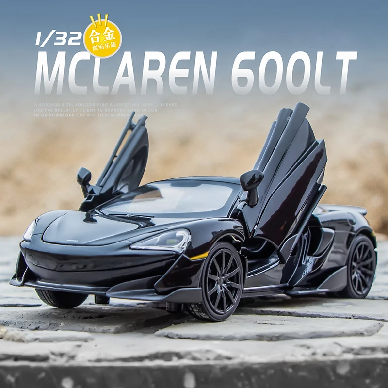 1:32 Diecast Mclaren 600lt Sportwagen Modell Spielzeug Legierung Simulation Sound Licht zurückziehen Supercar Spielzeug Fahrzeug als Geschenk