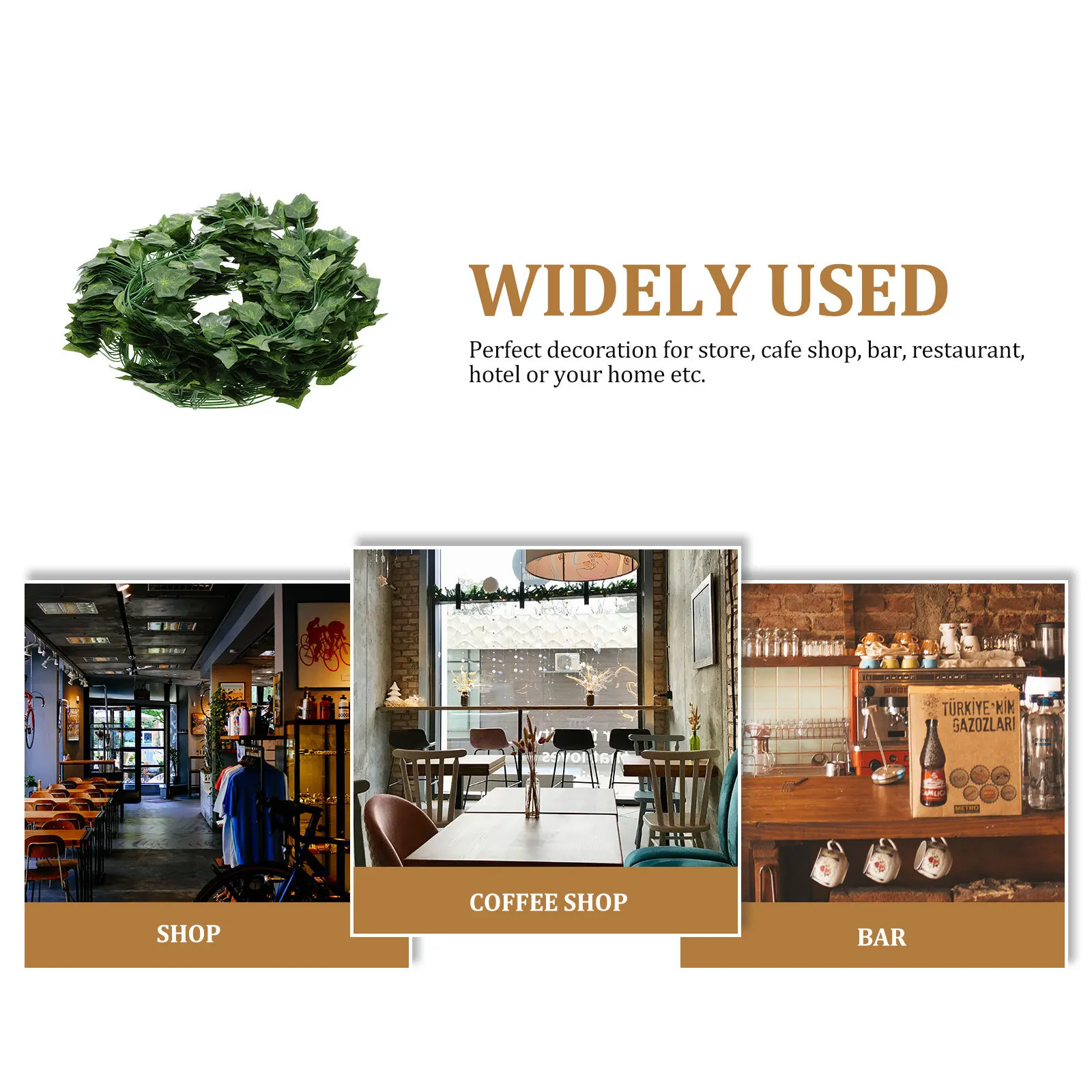 

12Pcs Simulation Leaf Rattan Fake Sweet Potato Leaf Green Hanging Vine Garland for Garden Home Wall Decoration