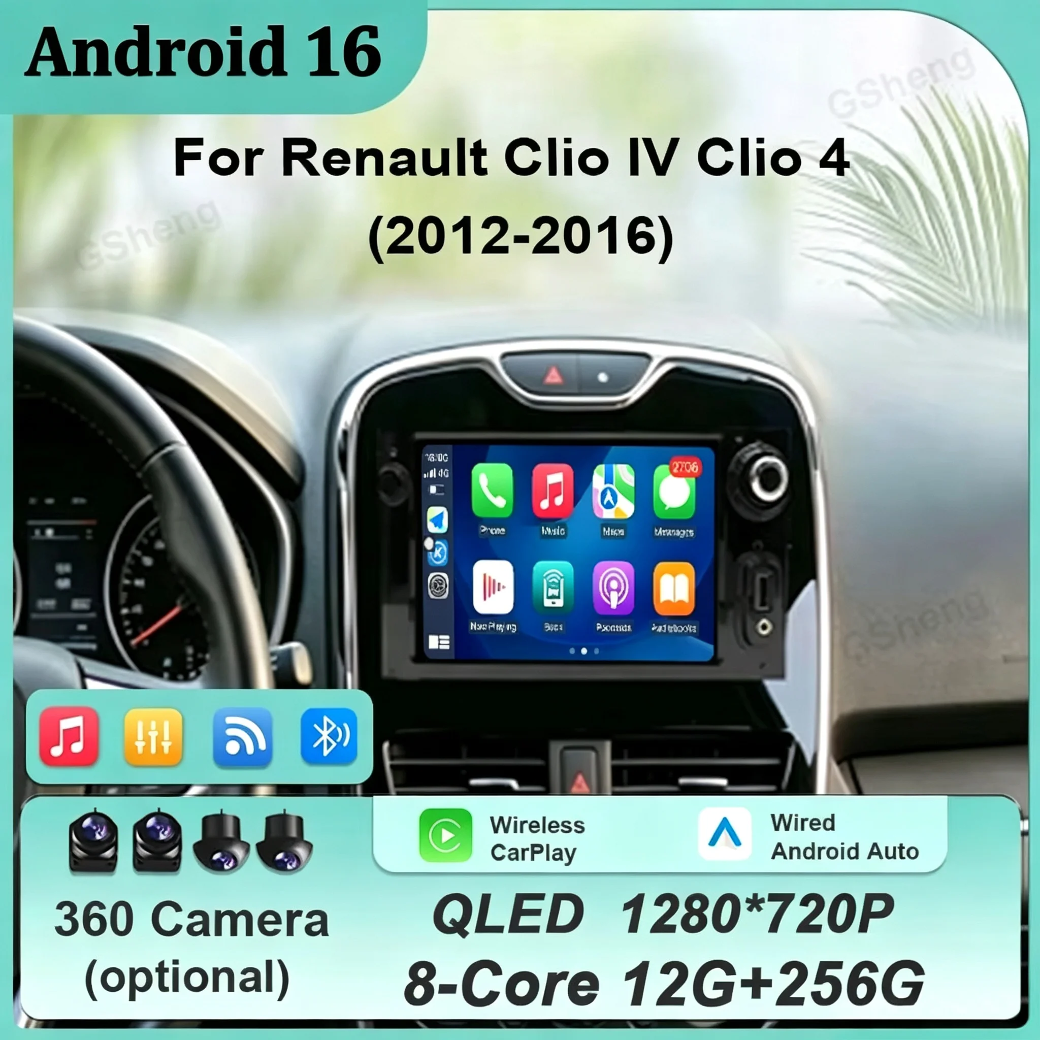 For Renault Clio IV Clio 4 2012‑2016 GPS Navi Player 7