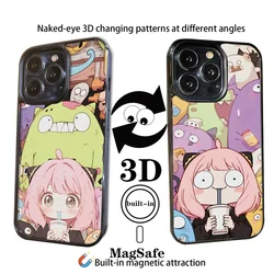 3D Anya Forger Cute Girl Phone Case for iPhone 11 12 13 14 15 16 Pro Max Plus Magnetic Wireless Charging For Magsafe Cover