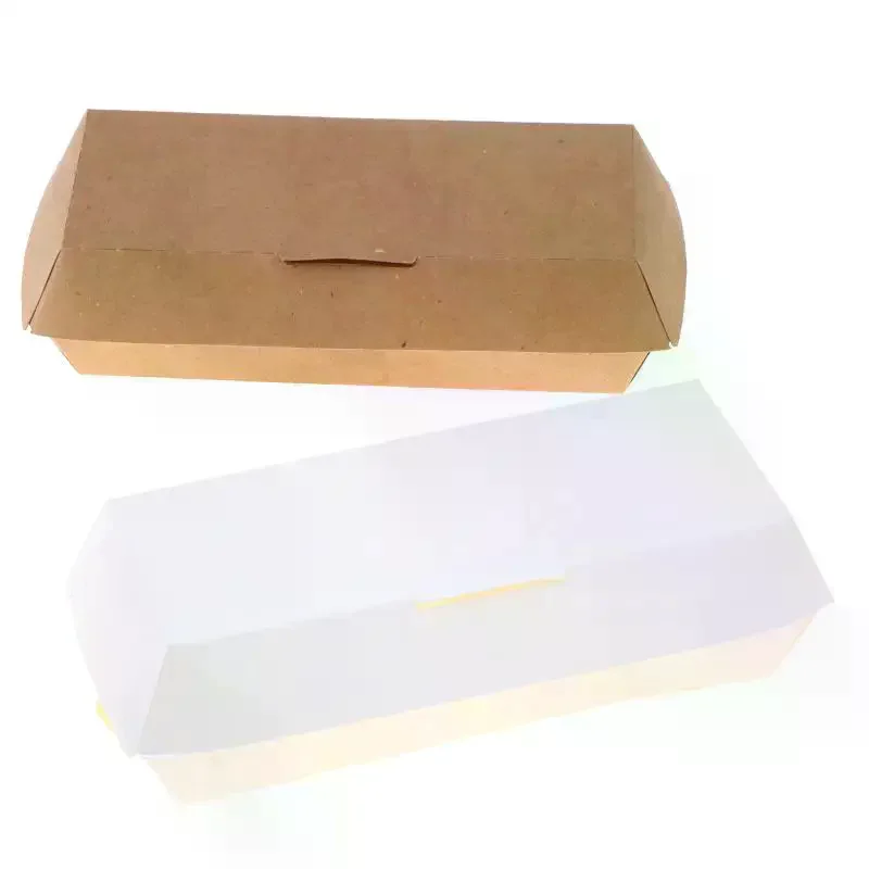 (10Pcs Disposable Kraft Paper Hot Dog Boxes With Oil Resistant Coating For Takeout Food Trucks Picnics Parties)