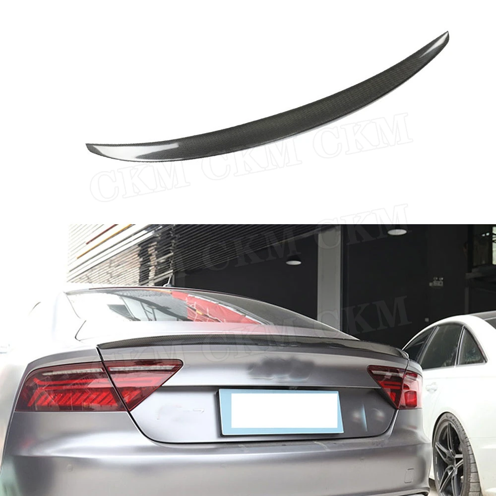 

For Audi A7 S7 RS7 2013 2014 2015 2016 2017 Carbon Fiber Rear Boot Lip Spoiler Duck Wings Car External Decoration Body Kits