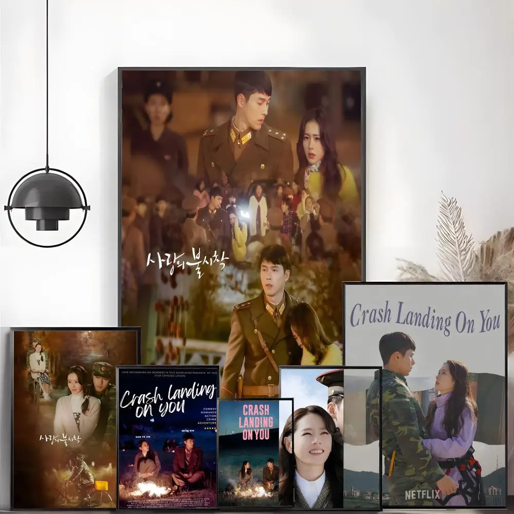 Classic Korean Drama Crash Landing on You Poster Canvas Wall Art Print Poster Decorative Mural Home Decor Gift Unframed