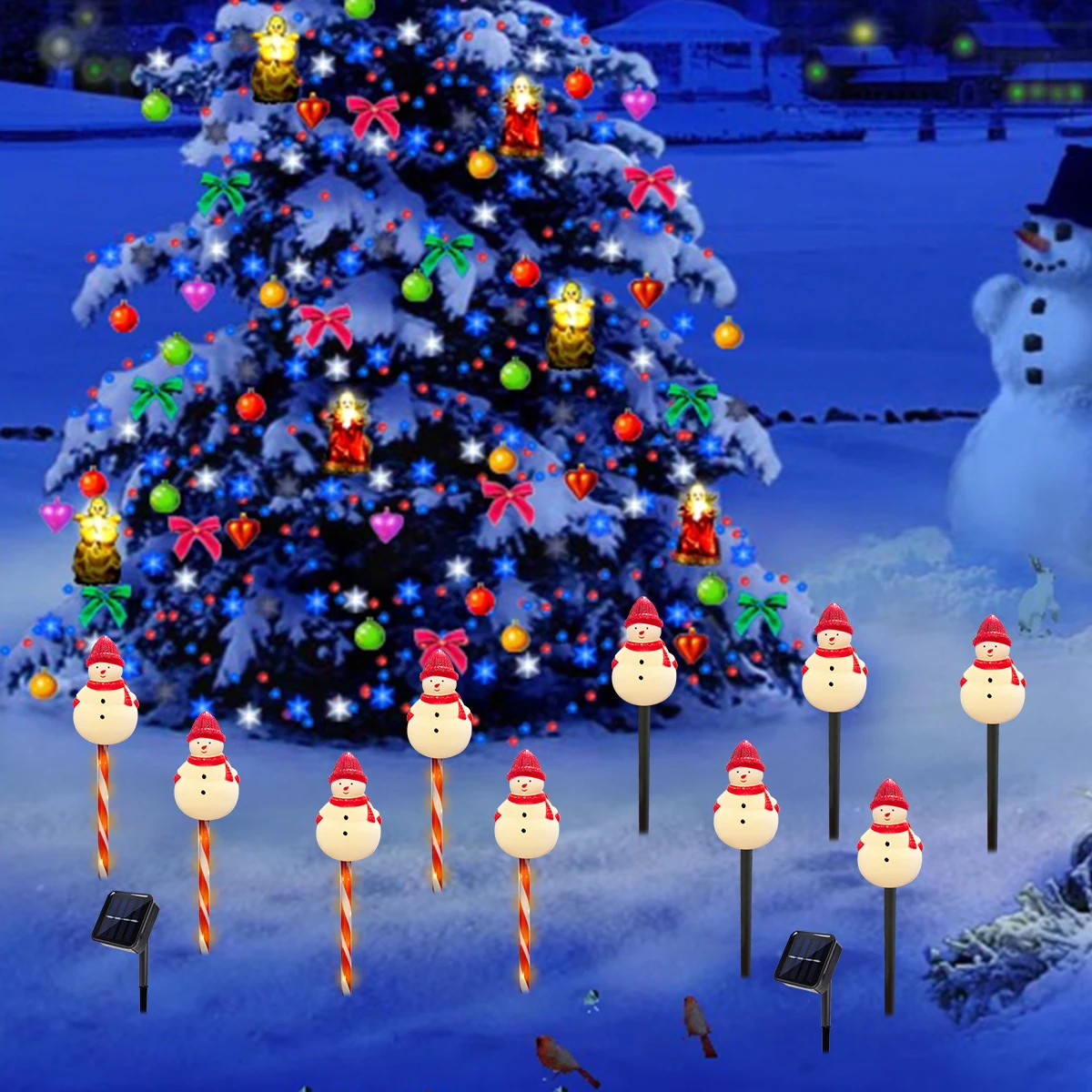 5 قطعة/المجموعة قبعة حمراء ثلج في الهواء الطلق حديقة الشمسية مصابيح إضاءة للمناظر الطبيعية للماء حصة مصباح لمسار بارك عيد الميلاد حزب ساحة ديكور