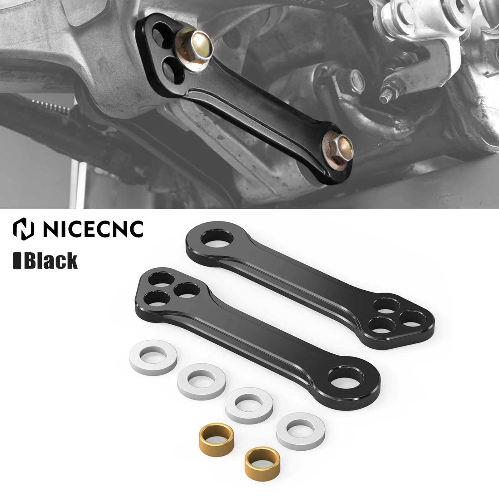 

NICECNC For Suzuki 2000-2024 DR-Z 400 E S SM DRZ400SM DRZ400S DRZ400E DRZ 400 1.5" 3" Adjustable Lowering Link Kit 2023 2022