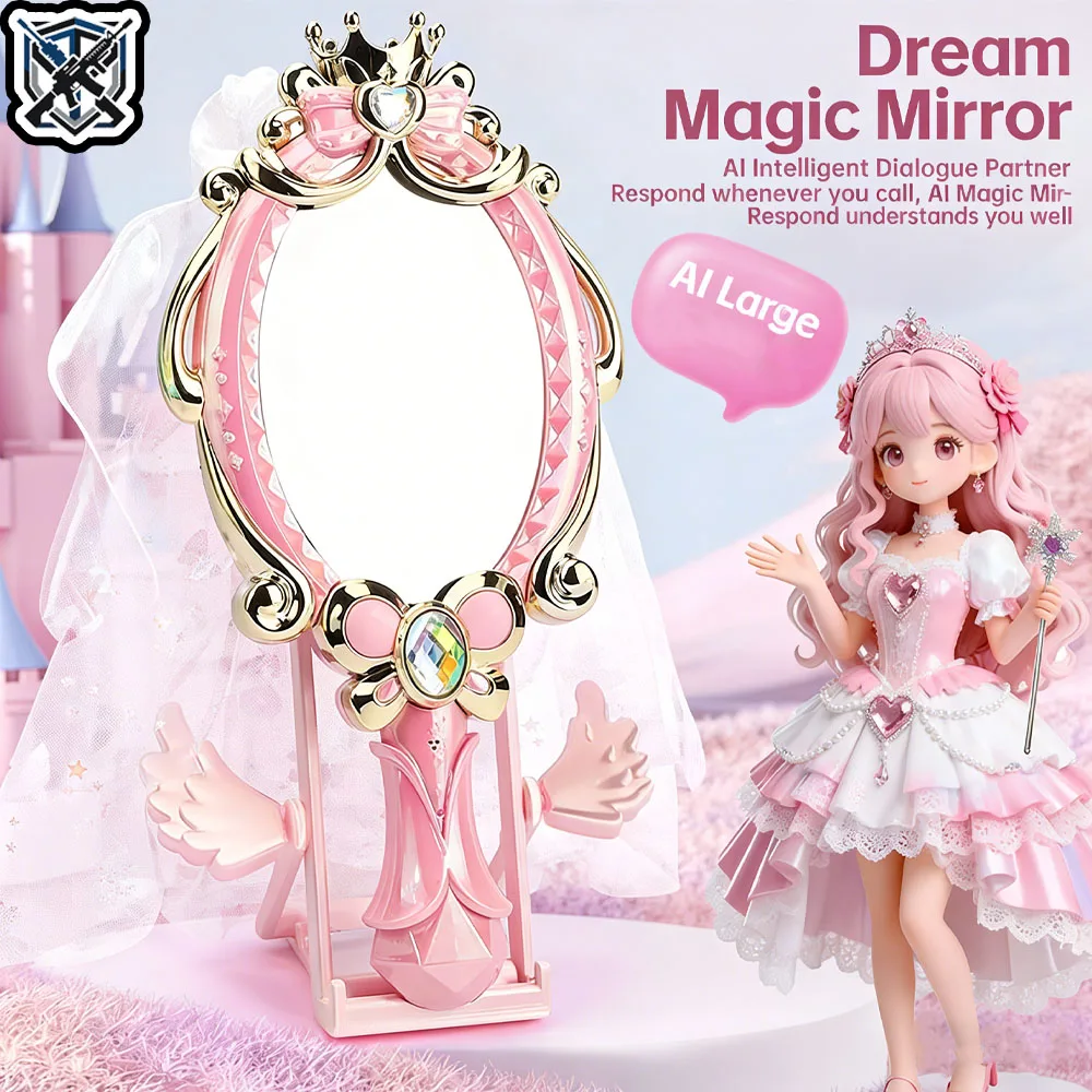 

AI Magic Mirror Robot,10 Year Old Girls,Intelligent Voice Chat Companion Interactive Learning Toy Premium Birthday Gift