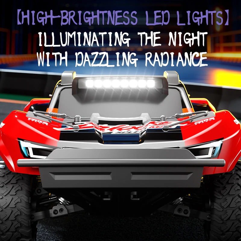 JJRC C8826 RC Truck 1/10 Scale Large 4WD Brushless High Speed Short Course Off Road With High Brightness LED Lights Racing Toy