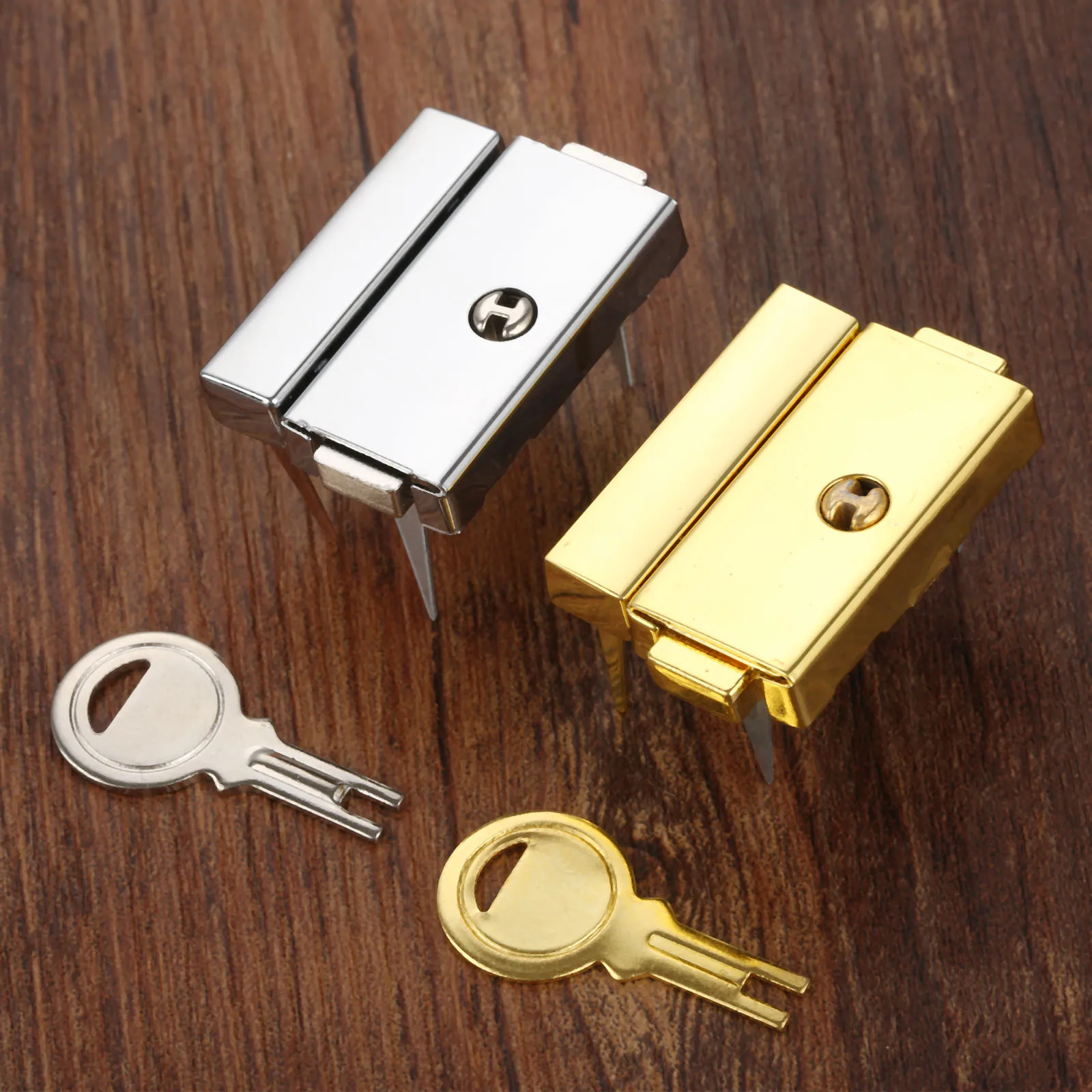 1set Lock Key Toggle Latch Hasp Gold/Silver Zinc Alloy Buckle Clip Clasp Box Case Chest 33mm*25mm Furniture Hardware with screws