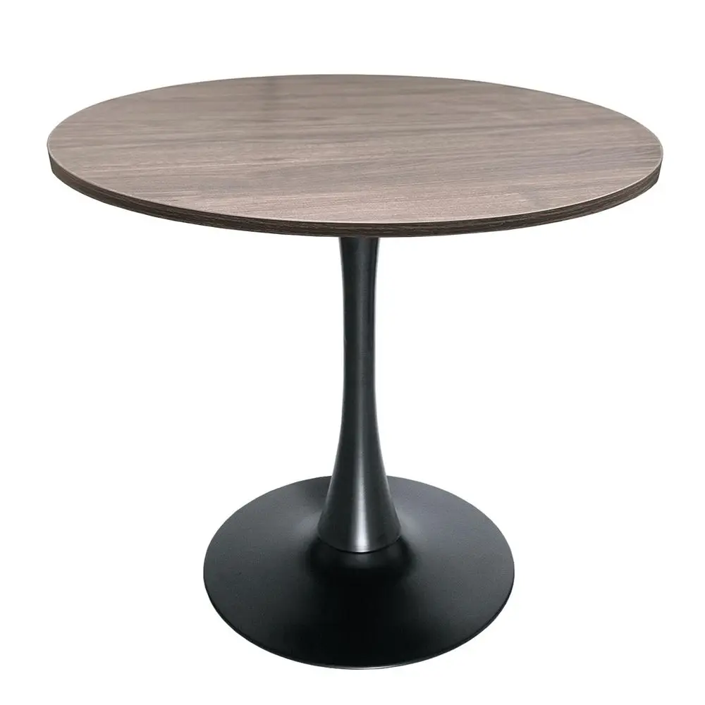 

Bristol 36 Round Dining Table, Modern MDF Wood in Black Metal Pedestal Base Accent Table MidCentury Cafe Table, Kitchen Dining
