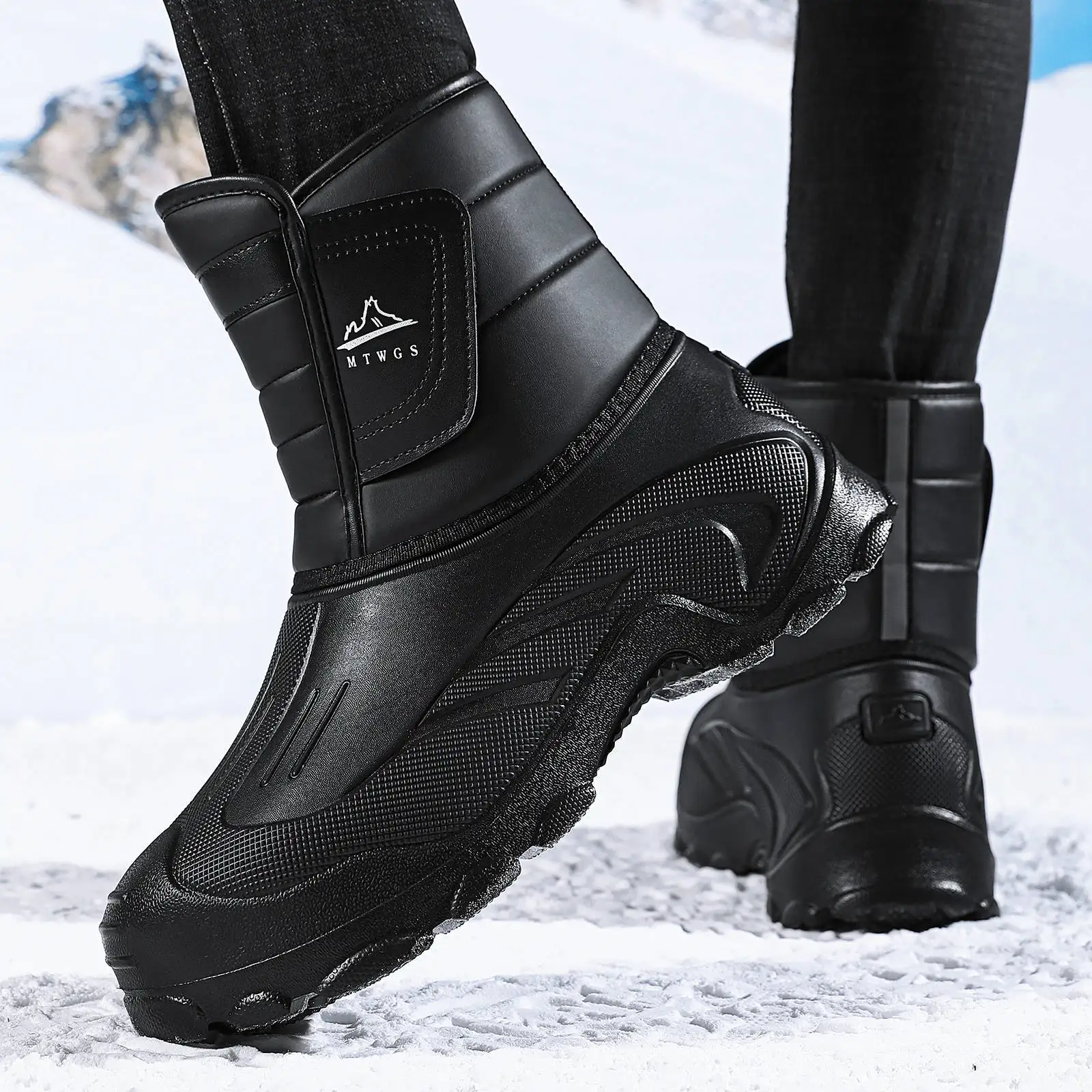 Winter Wasserdichte Schneestiefel 2026 Dicke Samt-Innenfutter Outdoor Casual Rutschfeste Baumwollstiefel – Detail 6