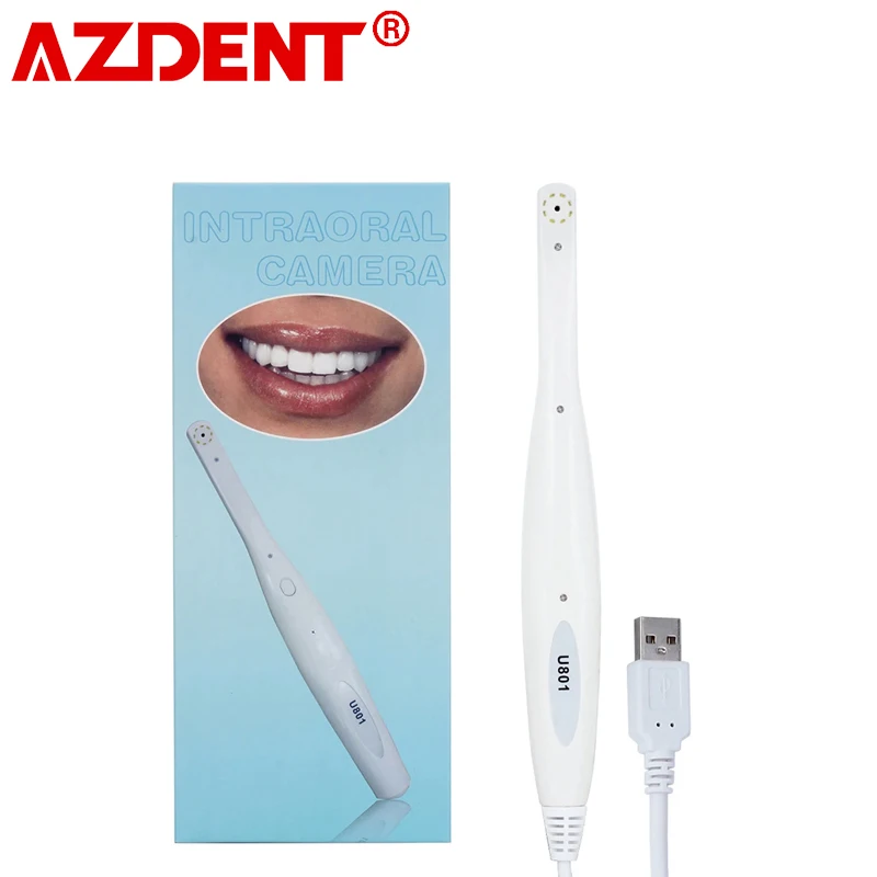 AZDENT Dental Digital Oral Endoscope Intraoral Camera 8 White Cold LED Light High Resolution Latest  1/4 Sensor USB