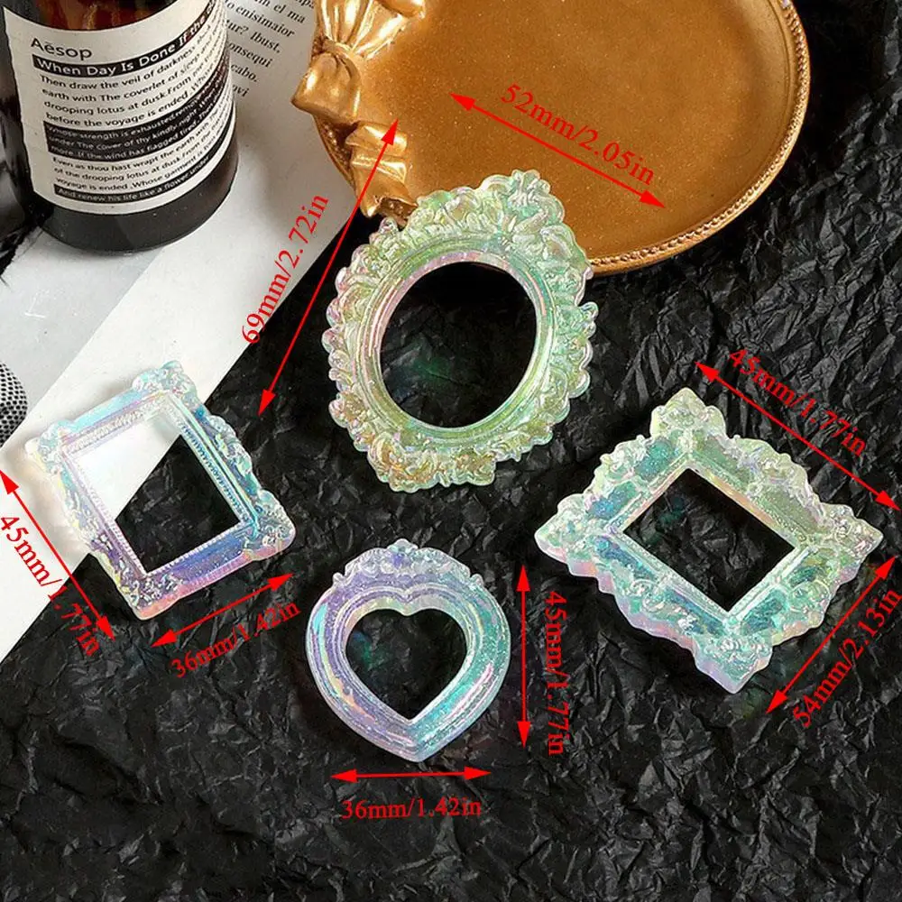 

Resin Picture Frame Mini Albums Ornament Small Frame Set DIY Accessories Retro Home Supplies Elegant Charms Useful Photo Frame