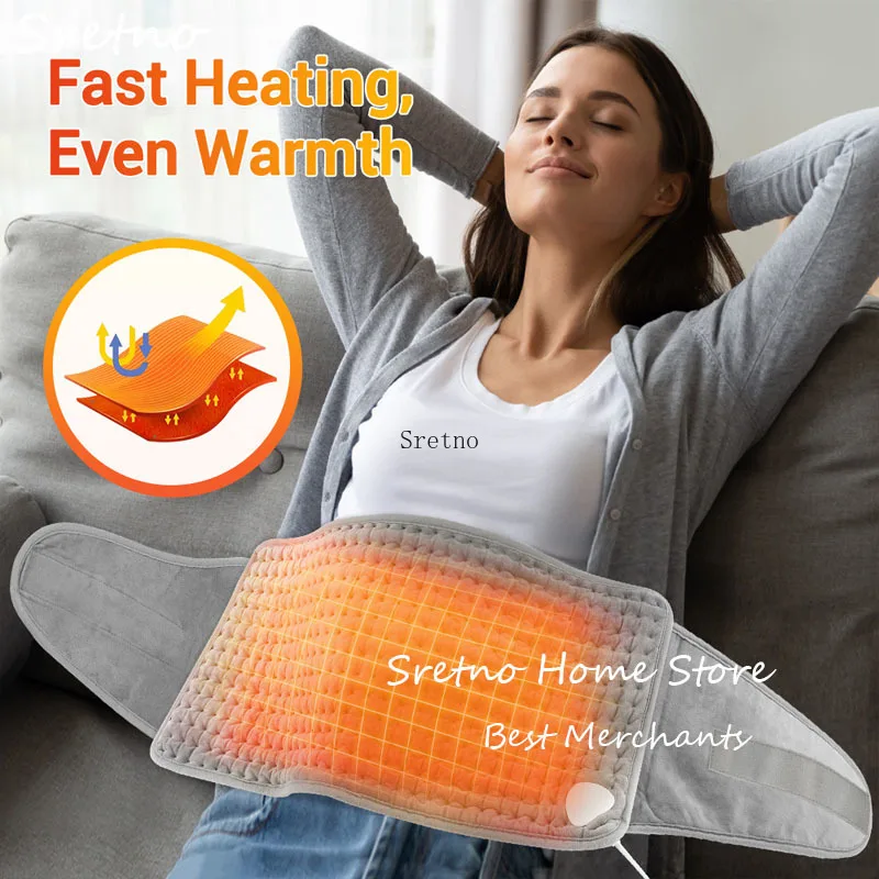 

SRETNO Electric Heating Pad Waist Belt Winter Warm Heated Waistband Electric Mat Adjustable Temperature Warm Lumbar Support Pad