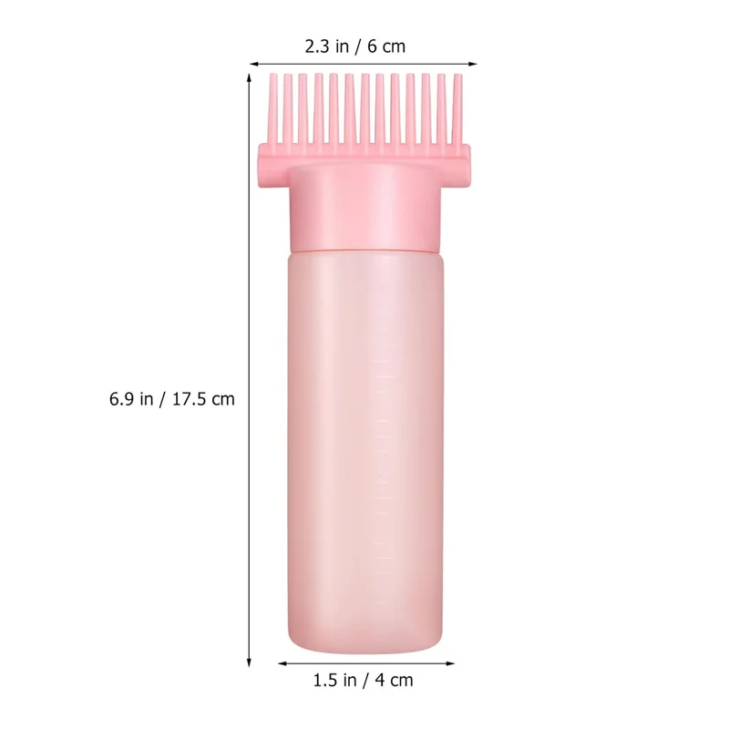 2pcs Salon Hair Oil Applicator Bottle Professional Hairdressing Dyeing Comb Bottles 180ml Hair Root Coloring Combs Applicator