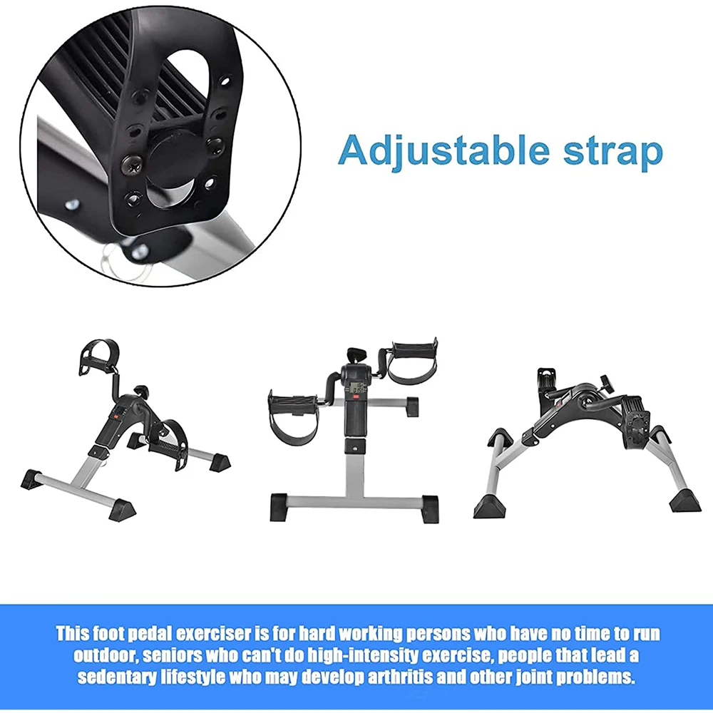 Mini Exercise Bike Arm and Leg Exerciser with LCD Monitor, Adjustable Resistance, Fold Pedal Exerciser for Arms and Legs