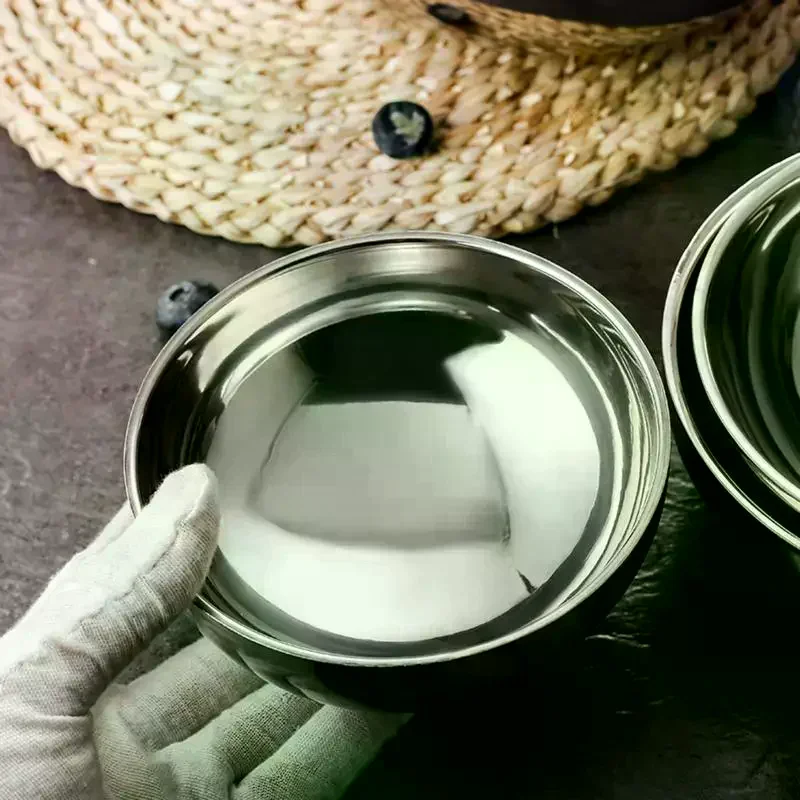 Threaded Rice Bowl Dough Round Soup Double Layer Insulated Ramen Bowls Home Tableware Kitchen Accessories Stainless Steel