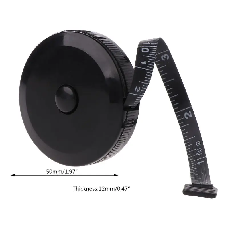 1.5m/60inch Black Tape Measures for Measuring Shoes Size Bag Size Retractable