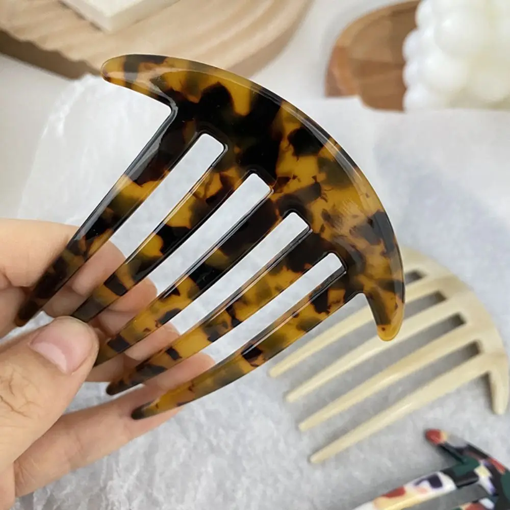 Fork Comb Wide Teeth Acetate Hair Combs Traveling Anti-static Massage Hair Brush Fashion Salon Styling Plate Hair Comb Women