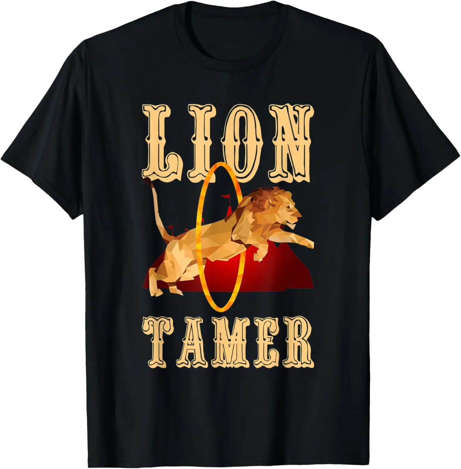 T-shirt per costume da personale del circo a tema carnevale retrò domatore di leoni vintage