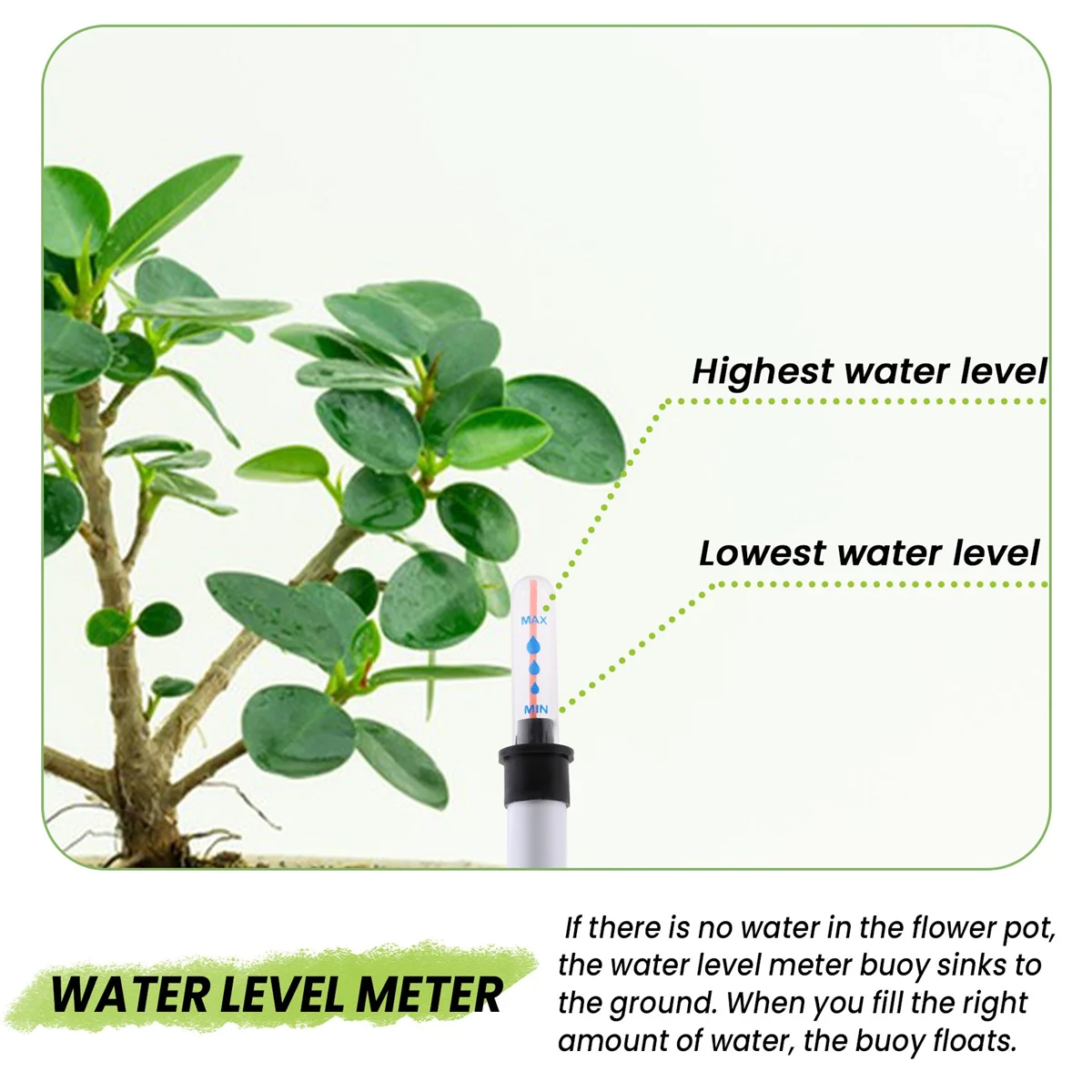 Pack of 10 Soil Moisture Meter, 20 cm Plant Water Level Indicator, Water Level Indicator, Soil Moisture Meter, Sensor