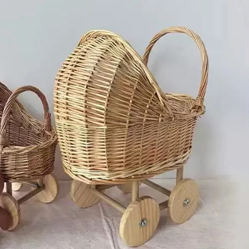 Panier de rangement en osier pour bébé, chariot de modélisation, nid d'animal de compagnie, panier de fleurs de lune, accessoires de photographie, cadeau d'un an, moyen