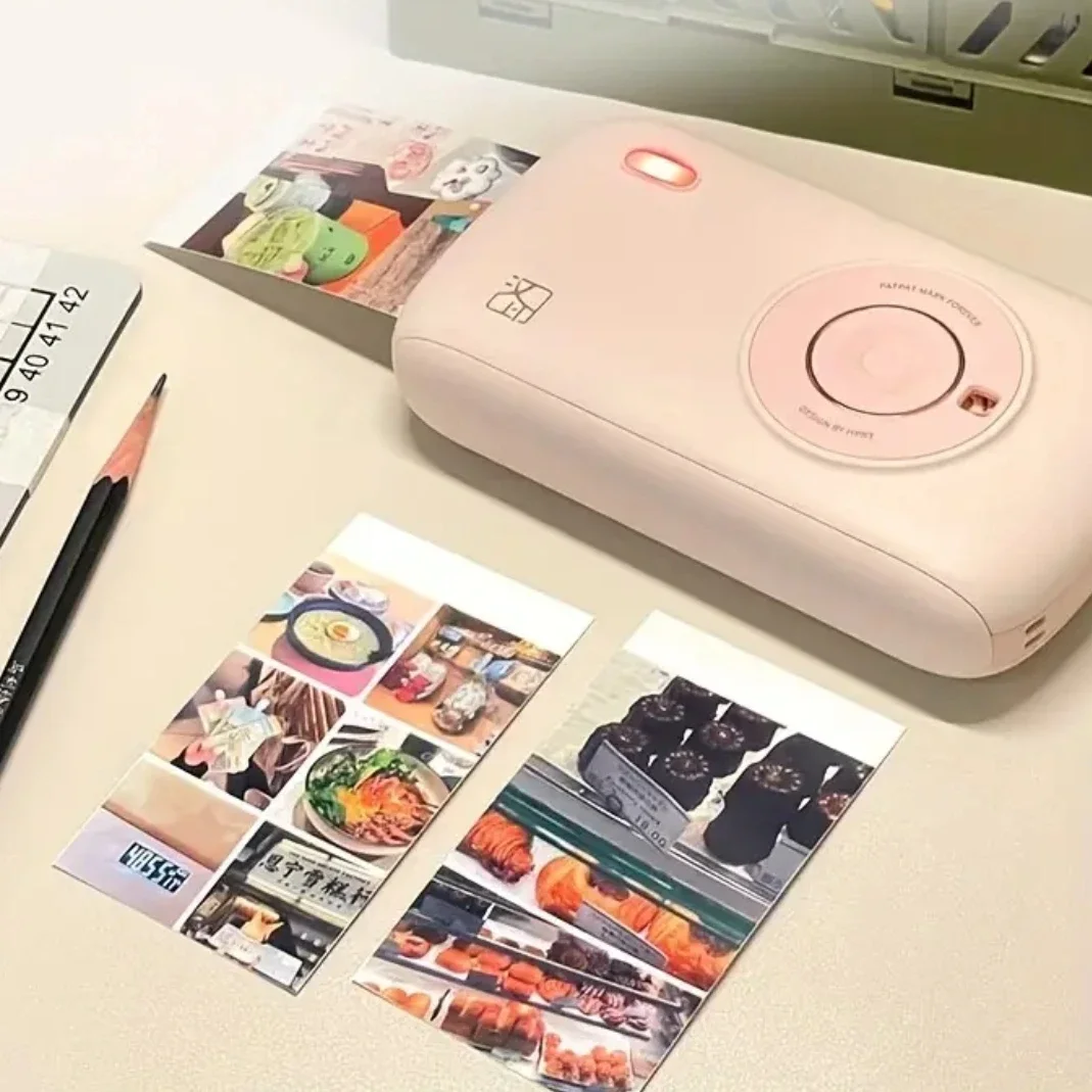 HPRT Smartphone Sublimation Photo Printer CP2100 Mini Small DIY Share with 40 Sheets of Photo Paper 800mAh Battery