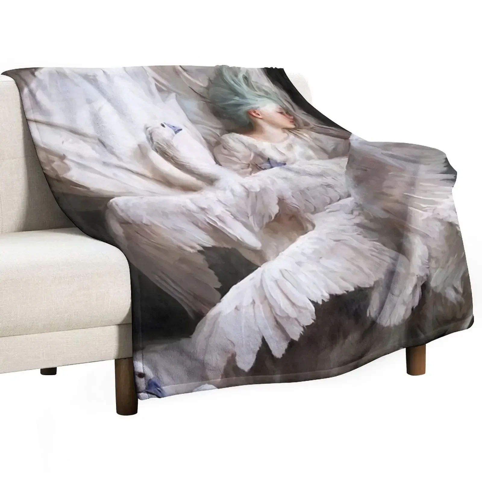 

The Swan Landing - Guillermo Lorca Garcia Throw Blanket Sofa Throw Fashion Sofas Blankets