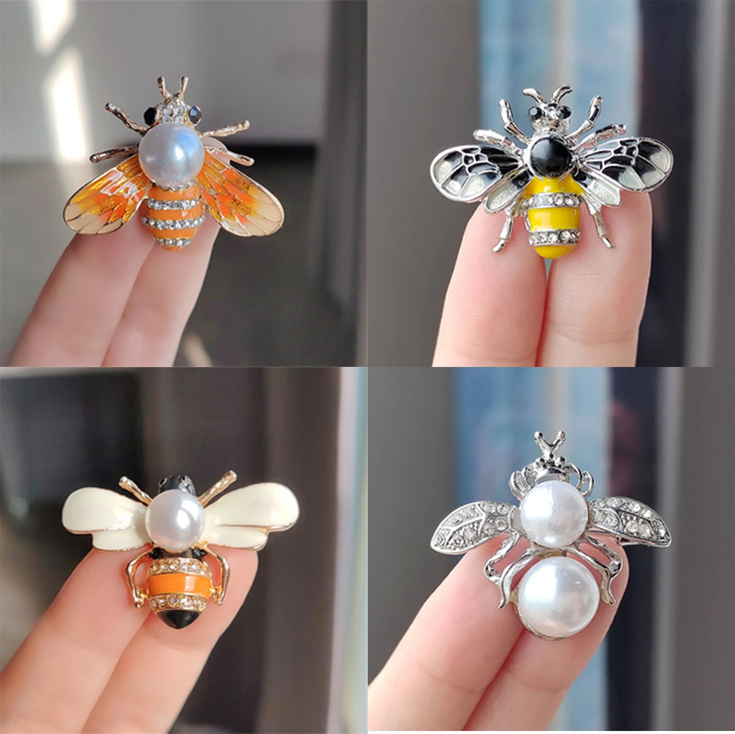 Broche de miel de cristal de alta gama popular transfronterizo, nicho femenino, broche de sensación de alta gama, insecto DIY