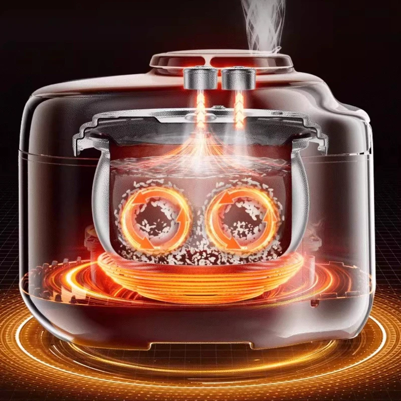 5L IH Rapid Release Electric Pressure Cooker, Round Inner Pot High Capacity Household Powerful Heating Pressure Cooker
