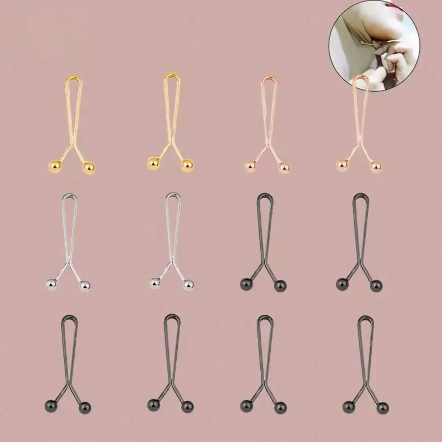 12pcs Women's Scarf Clips Hijab Pins Silk Scarf Pins U-Shaped Brooch Pins Jeans Skirts Detachable Buckle Adjustable Sleeve Clip