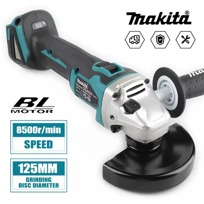 2026 Neuer Makita DGA504 Akku-Winkelschleifer: 125mm Scheibe, 6,0Ah Akku, 8500 U/min, 680W, Perfekt für Metallschleifen & Holzschneiden