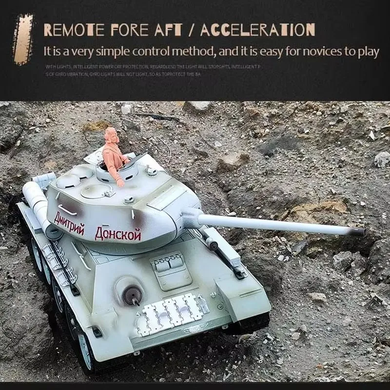 Henglong Tank 3909 Sovietico T-34 Simulazione Telecomando elettrico Proiettili BB Tiro Giocattoli modello militare