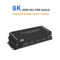 HDMI2.1 Switcher 4x1 Selector 4K@120Hz 8K@60Hz VRR ALLM Dolby Atmos 48Gbps HDR10+ HDCP2.3 Support PS5 XBOX Series X