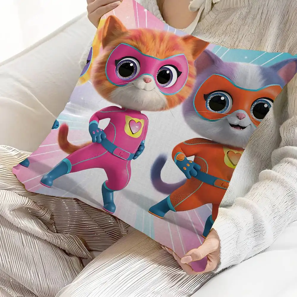 Junior Super Kitties Personalized Pillow Dust Cover Bedroom Kids Party Decoration Pillowcase Birthday Children Gift