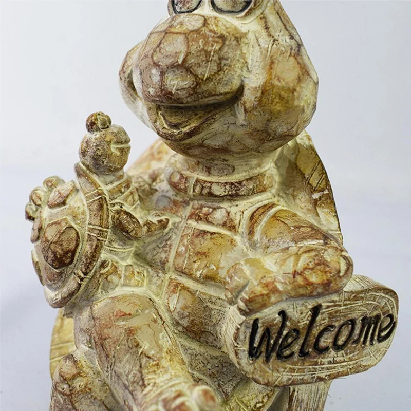 

High Quality-Sea Turtle Solar Yard Stake Resin Solar Powered Stake Light For Garden Engraved Animal Statue Waterproof Solar Land