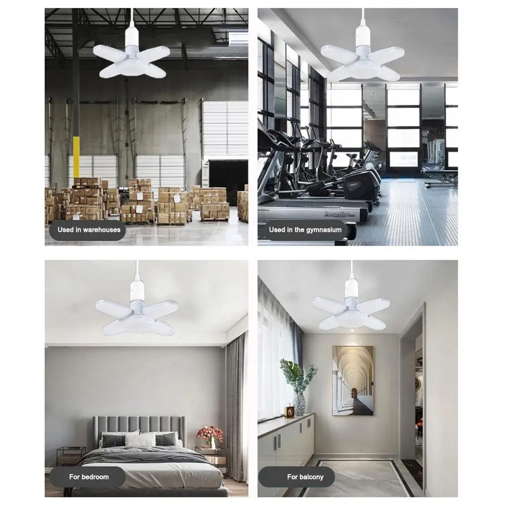 E27 شكل مروحة LED لمبة 28 واط قابلة للطي السوبر مشرق خمر نمط ضوء للمنزل غرفة المعيشة مقهى المرآب مستودع الديكور ﻿