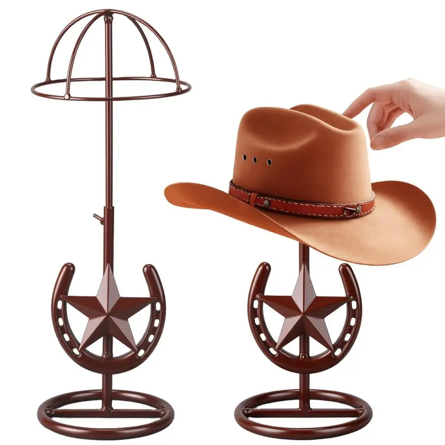 

Набор вешалок для ковбойских шляп, подставка для ковбойской шляпы, держатель для дисплея, регулируемая кепка с подковой в стиле вестерн, винтажные подарки для мужчин, западный декор
