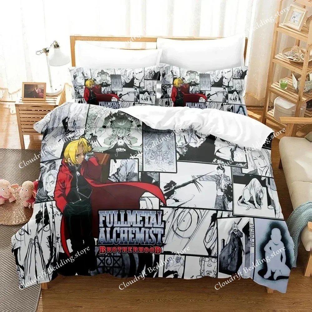 Anime Fullmetal Alchemist Bedding Set Duvet Cover Bedroom Comforter Single Twin King Size Quilt Cover Home Textile
