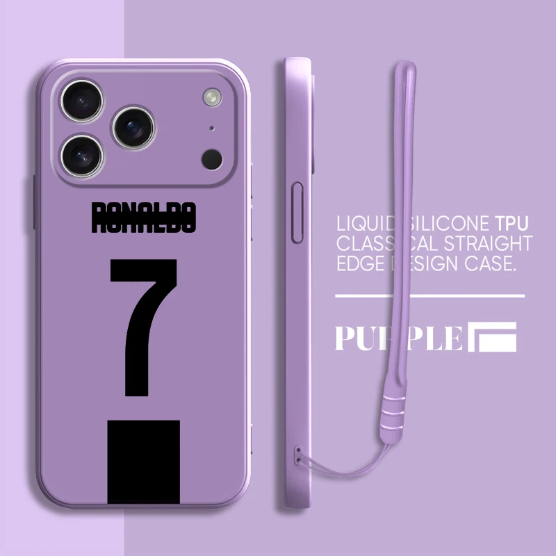 Soft Cover Telefoonhoesje voor Apple iPhone 17 Air 7 8 16 14 15 Plus 11 12 13 Pro Max 16e XR XS Voetbal Nummer 10 7