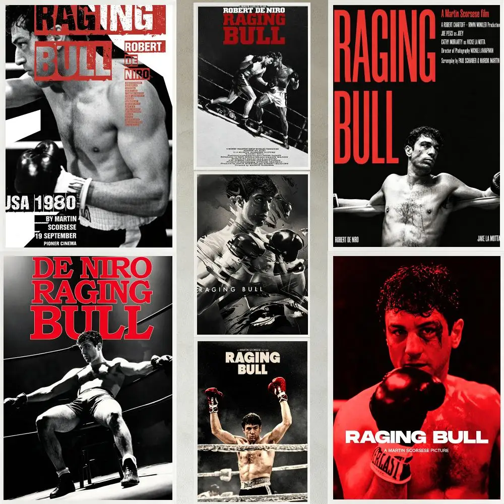 Poster del film Raging Bull, poster HD impermeabile, stampa artistica autoadesiva, decorazione da parete per camera da letto, soggiorno, regalo.