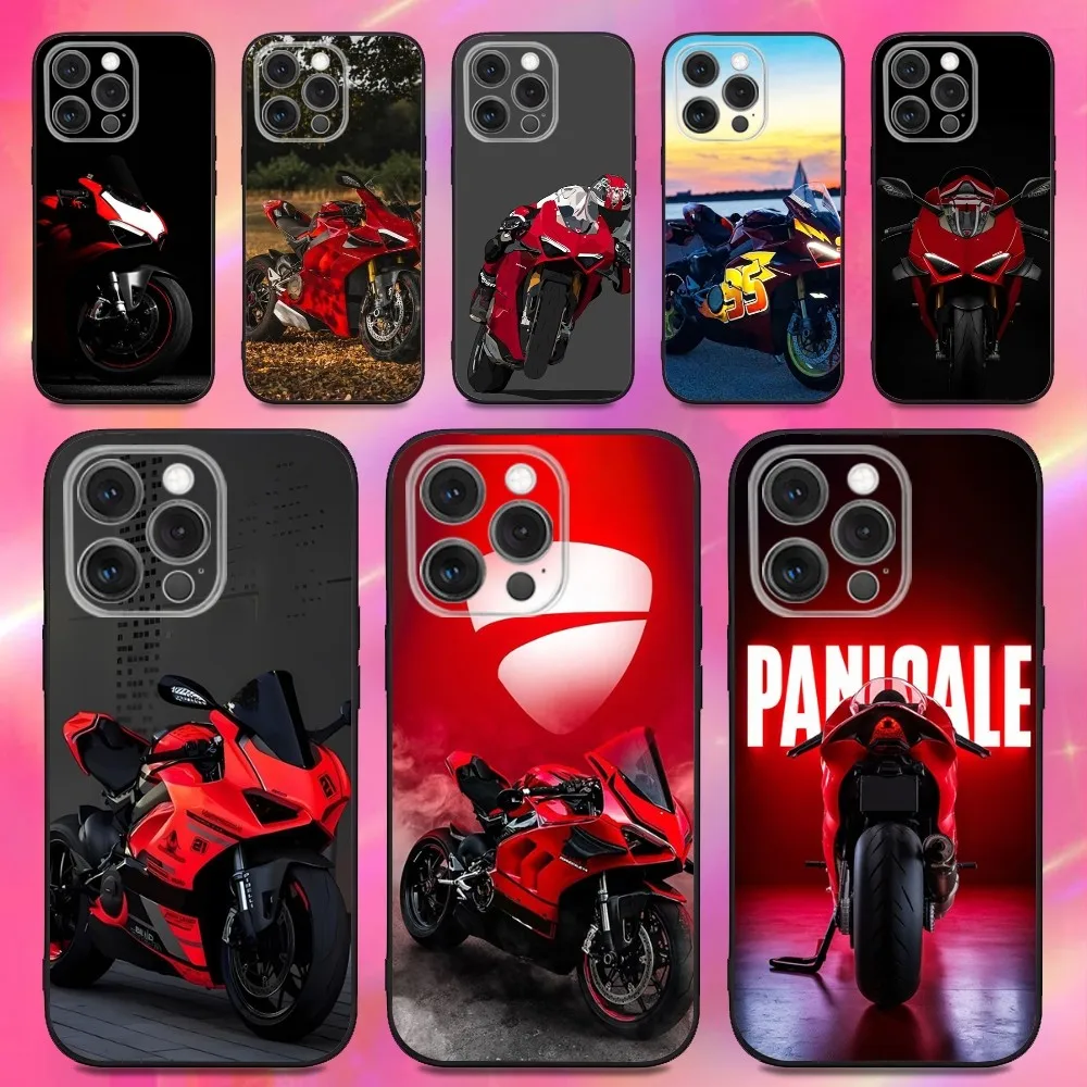

Red Motorcycle Phone Case For iPhone 16,15,14,13,12,11,Pro,Max,Plus,X,XS,XR,SE,8,7,Mini D-Ducaties Soft Silicone Black Case