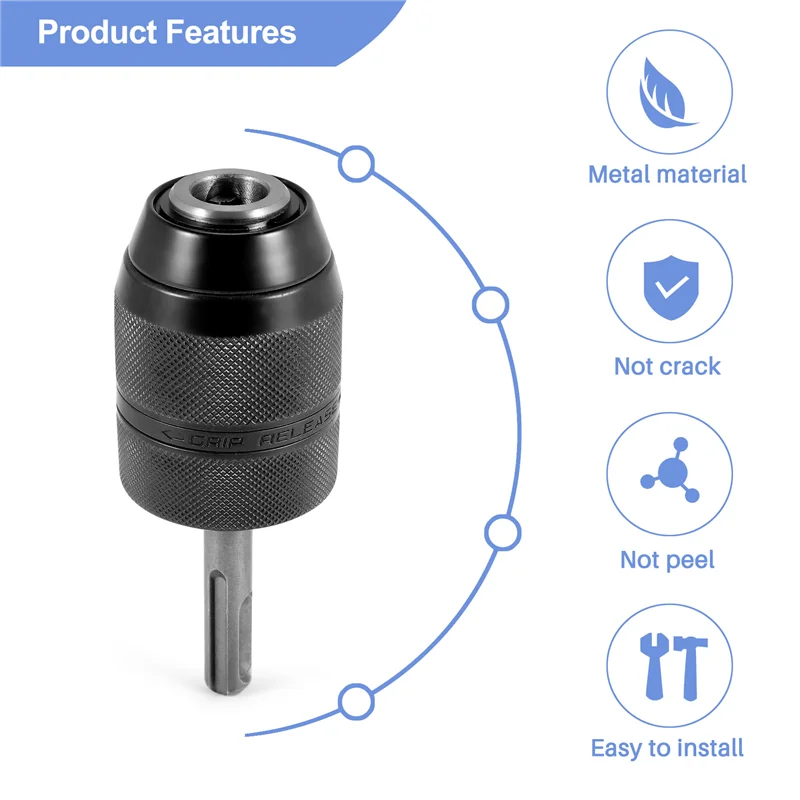 Bezkluczowy uchwyt wiertarski 2-13MM z adapterem trzpienia SDS Plus, uchwyt wiertarski udarowy 1/2-20UNF Adapter do wymiany narzędzie konwertera rzadkie