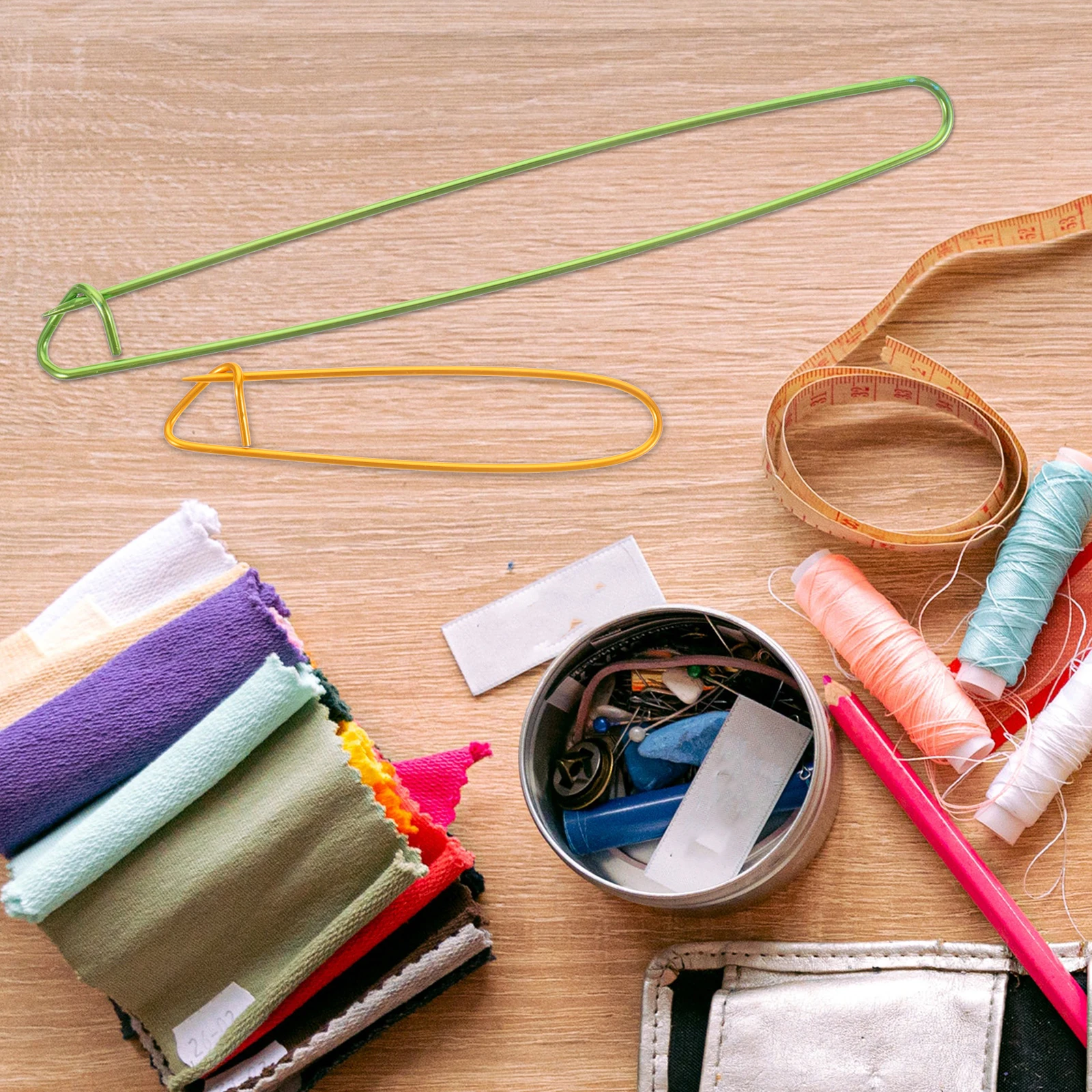 

9Pcs Knitting Stitch Holder Aluminum DIY Craft Tool for Sweaters Scarves Blankets Yarn Projects Metal Stitch Markers