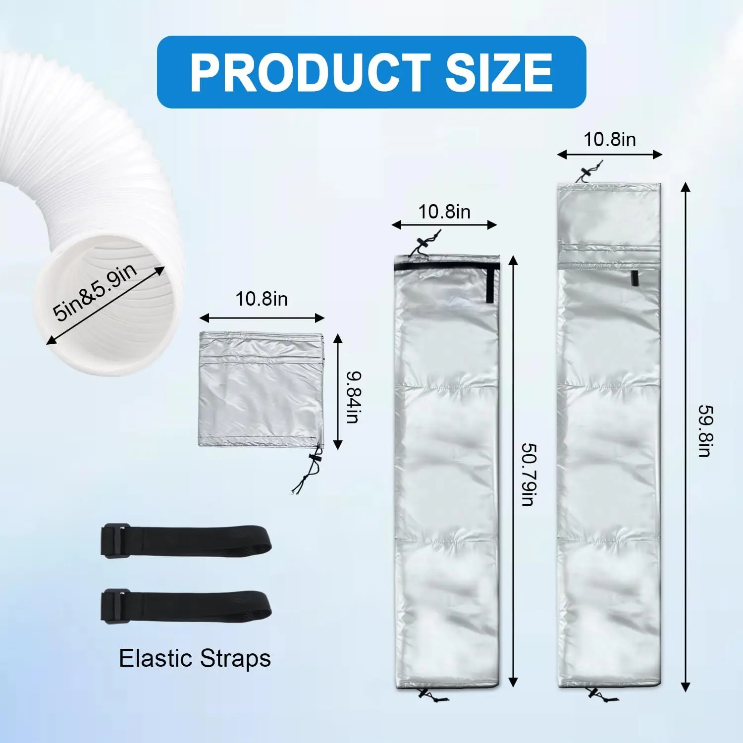 With Adjustable Fastening Insulated Portable Air Conditioning Hose Exhaust Pipe Insulation Sleeve and Ventilation Pipe Protector