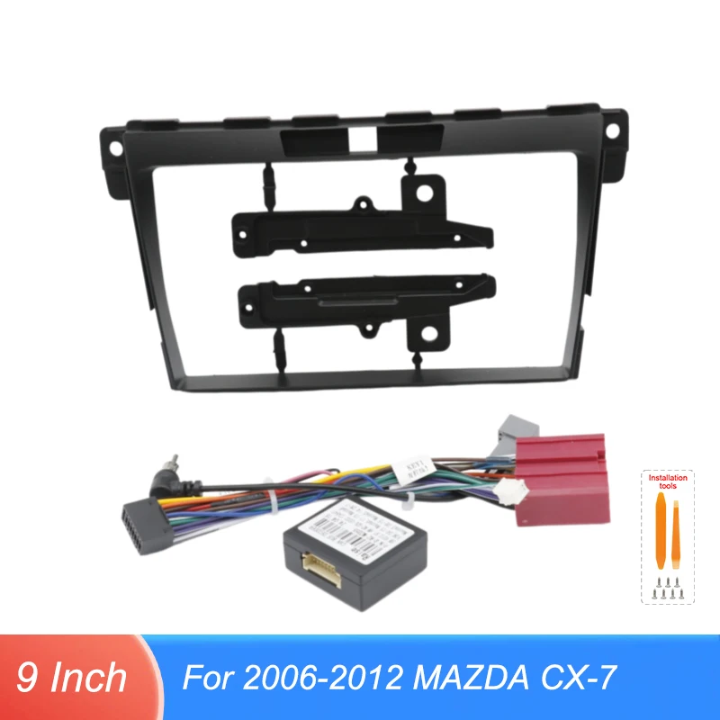 9 Inch Radio Fascia Frame Wiring Harness CANBUS Optional For Mazda CX-7 2006-2012 Android Stereo Installation Kit