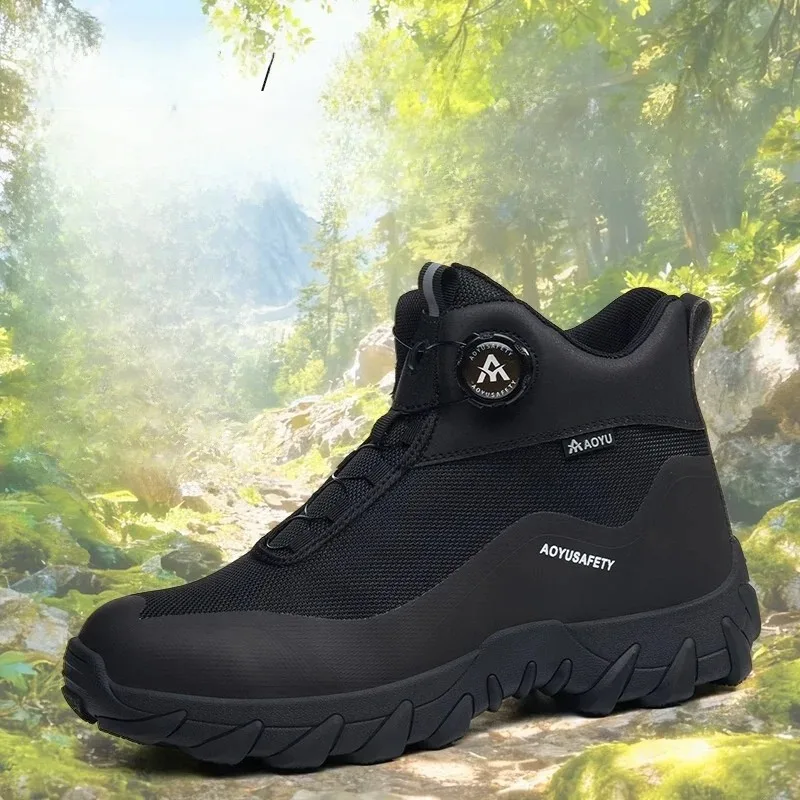 AOYU 2026 WINTER Safety Protective Shoes Steel Toe Work Shoes Men Anti-puncture Safety Shoes Men Women Work Safety BootsHigh‑Top