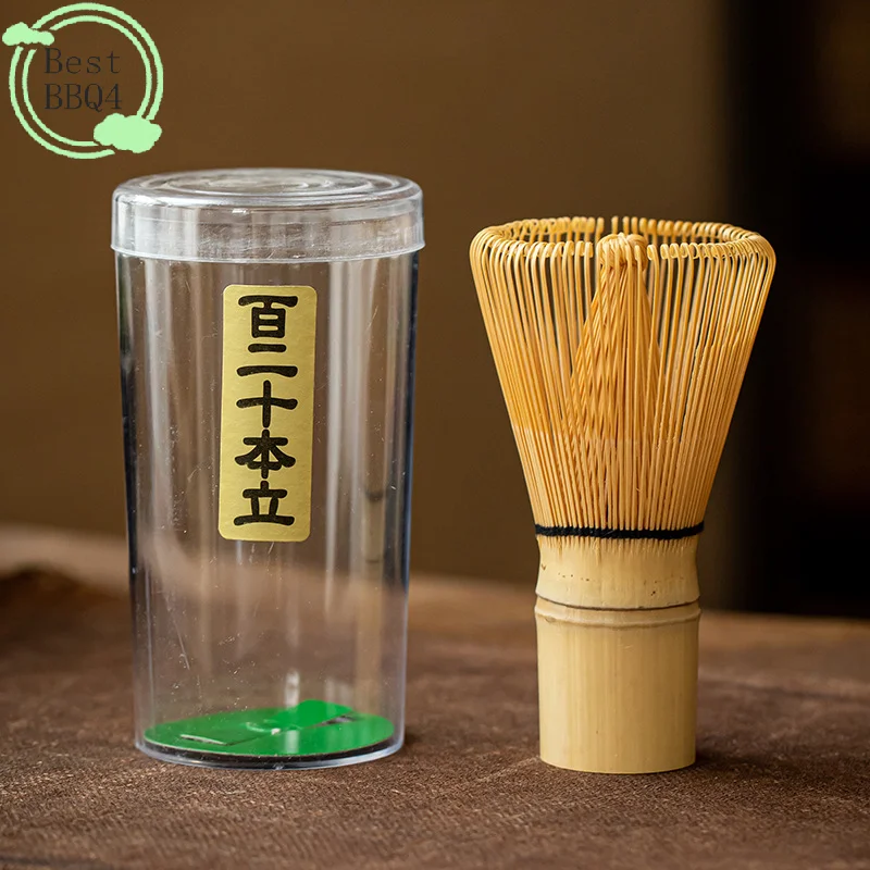 (BBQ4)Bamboo Japanese Style Matcha Tea Whisk Brush Tea Accessories for Matcha Tea Making 120 Prongs